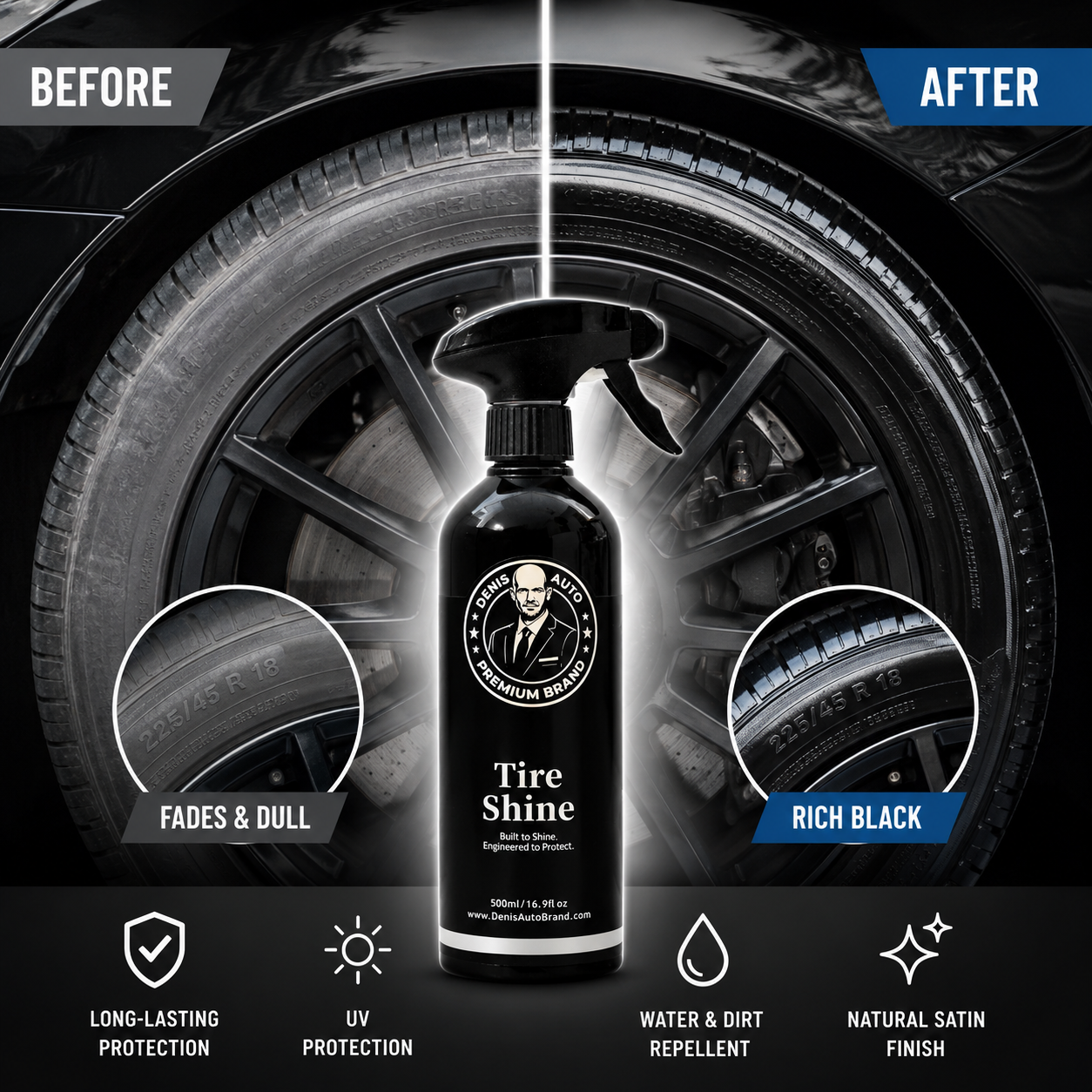 Tire Shine Denis Auto (16.9 oz / 500 ml)